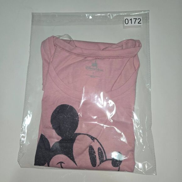 NWT Disney Parks Mickey Mouse Graphic Womens Pink Shirt sz S Authentic Original - Picture 9 of 9